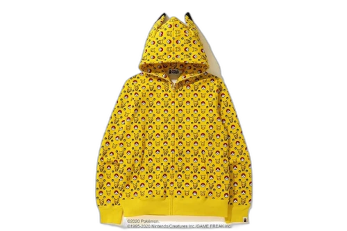BAPE x Pokemon Full Zip Hoodie Yellow