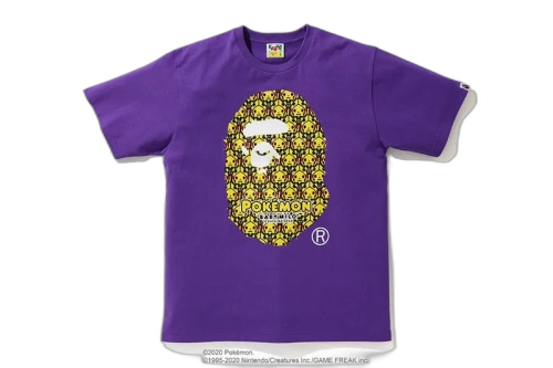BAPE x Pokemon Kids Ape Head Tee #1 Purple