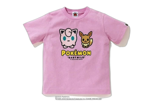 BAPE x Pokemon Kids Jigglypuff & Eevee Tee #4 Pink