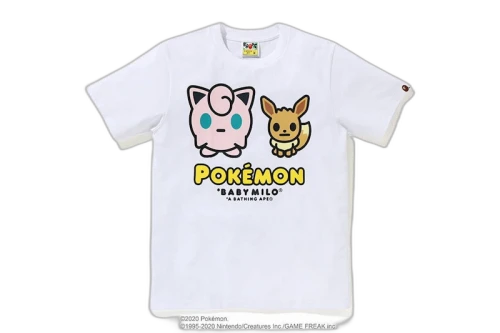 BAPE x Pokemon Kids Jigglypuff & Eevee Tee #4 White