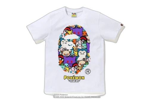 BAPE x Pokemon Kids Ape head Tee #5 White