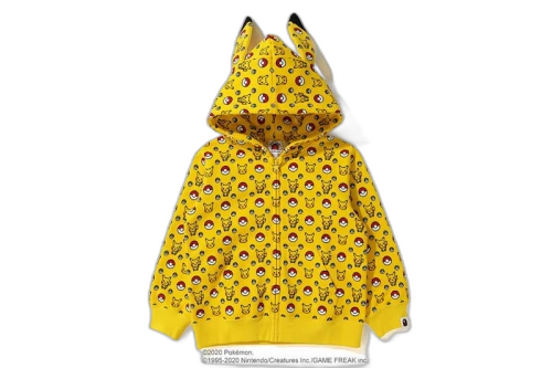BAPE x Pokemon Kids Zip Hoodie Yellow