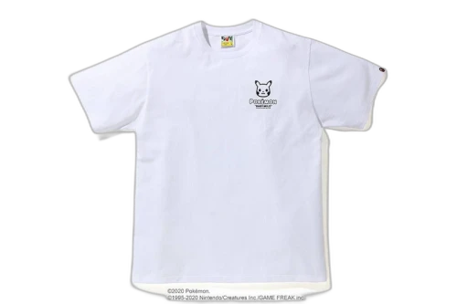 BAPE x Pokemon Monotone Ape Head Tee #1 White