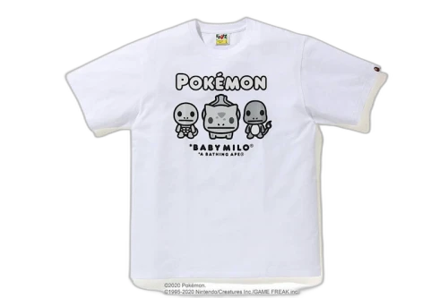 BAPE x Pokemon Monotone Starters Tee #3 White