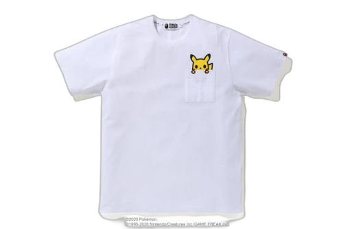 BAPE x Pokemon Pikachu Kids Pocket Tee White