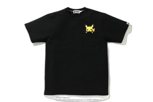 BAPE x Pokemon Pikachu Ladies Pocket Tee Black
