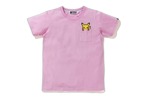 BAPE x Pokemon Pikachu Ladies Pocket Tee Pink