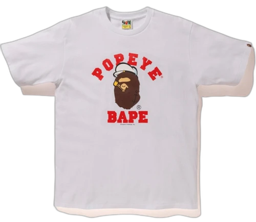 BAPE x Popeye Ape Head College Tee White