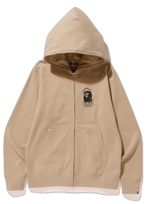 BAPE x Popeye Comic Full Zip Hoodie Beige