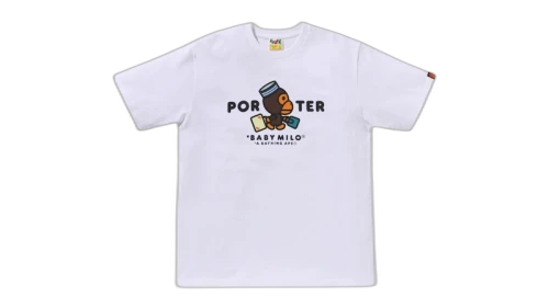BAPE x Porter Stand Milo Tee White