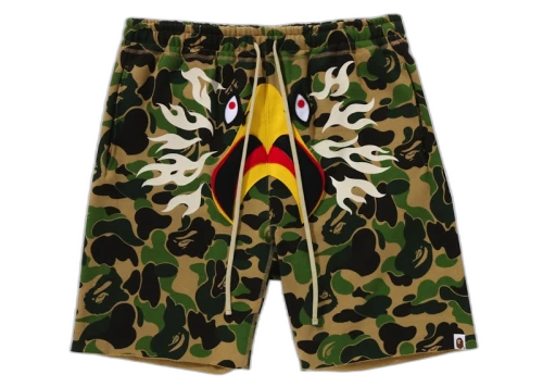 BAPE x READYMADE ABC Camo Eagle Wide Sweat Shorts Green