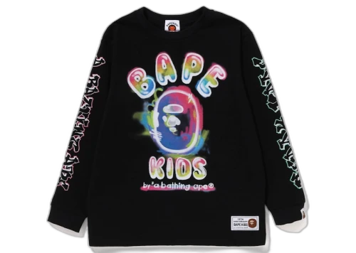 BAPE x Readymade Kids Spray L/S Tee Black