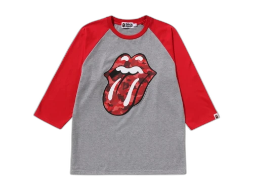 BAPE x Rolling Stones 3/4 Sleeve Tee Red