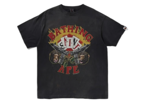 BAPE x Saint Mxxxxxx Guns Tee Charcoal