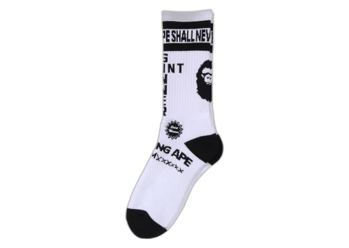 BAPE x Saint Mxxxxxx Socks White