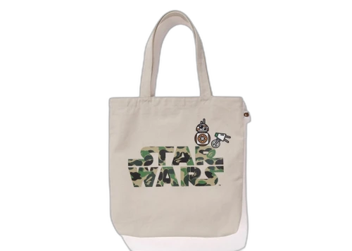 BAPE x Star Wars BB-8 & D-O Tote Bag Ivory
