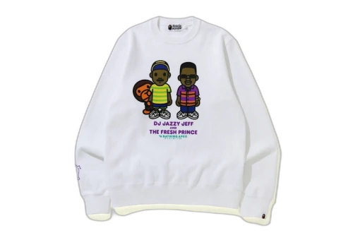 BAPE x The Fresh Prince & Dj Jazzy Jeff Baby Milo Crewneck White