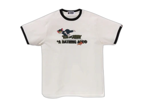 BAPE x Tom And Jerry 85th Ringer Tee White