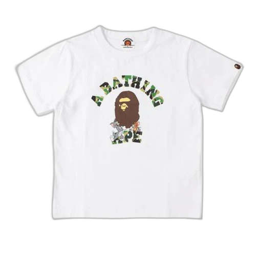 BAPE x Tom and Jerry College Kids Tee White