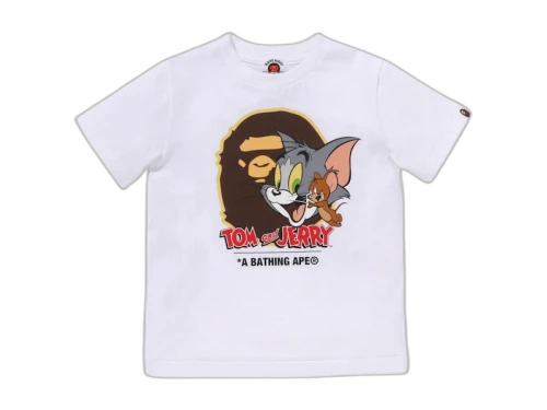 BAPE x Tom And Jerry Kids 85th Ape Head I Tee White