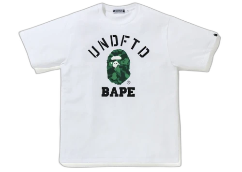 BAPE x Undefeated College Tee White