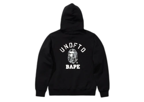 BAPE x Undefeated Pullover Hoodie (White Strings) Black