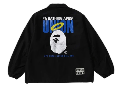 BAPE x Union Pigment Dyed Coach Jacket Black