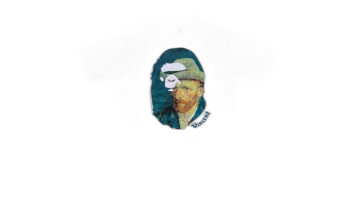 BAPE x Van Gogh Museum Ape Head Canvas Art I Tee White