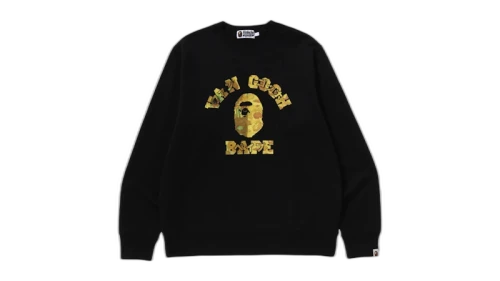 BAPE x Van Gogh Museum College Crewneck Sweatshirt Black/Brown
