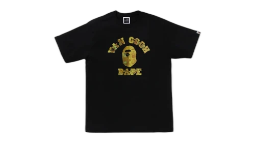 BAPE x Van Gogh Museum College Tee Black