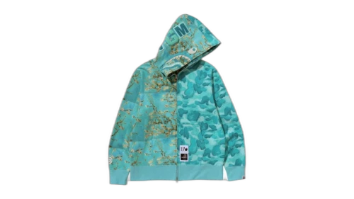 BAPE x Van Gogh Museum Shark Full Zip Hoodie Sax