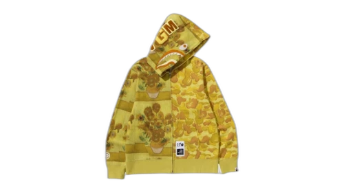 BAPE x Van Gogh Museum Shark Full Zip Hoodie Yellow