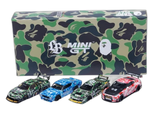 BAPE XLBWK Nissan 1/64 4 Piece Set Multicolor