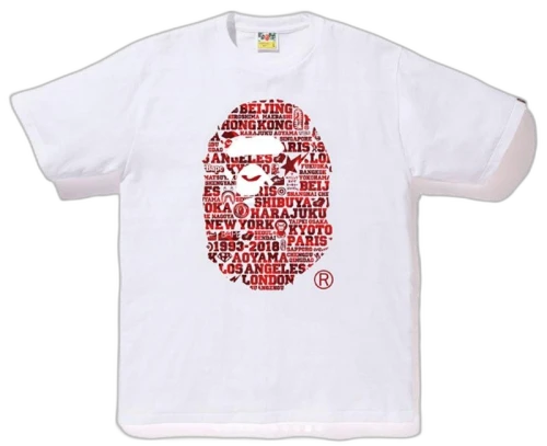 BAPE XXV Anniversary Ape Head Tee White/Red