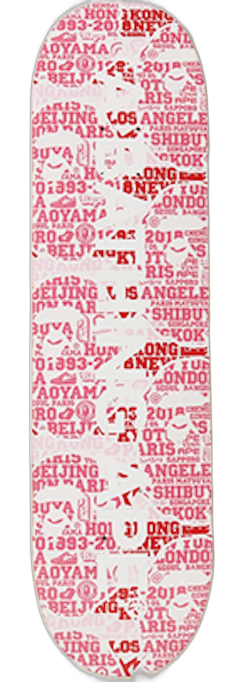 BAPE XXV Cities Camo Skateboard Deck Pink