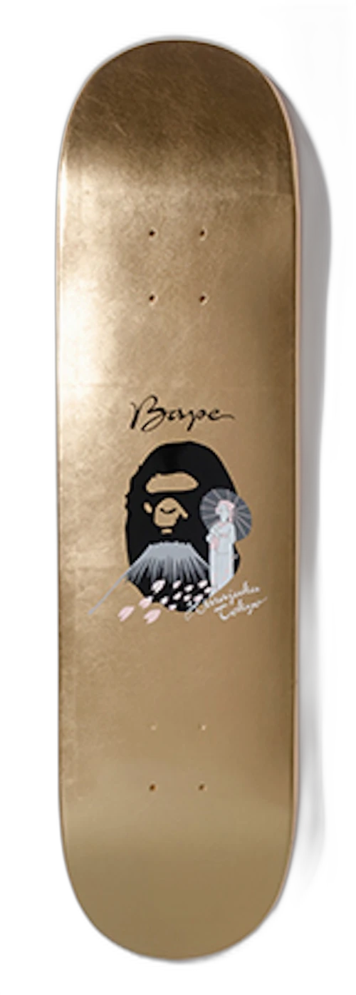 BAPE XXV Gold Foil Skateboard Deck Gold