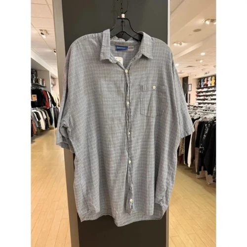 Billabong Short Sleeve Button-Up Shirt Blue Plaid