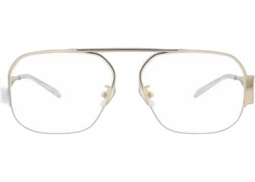 Bottega Veneta Aviator Frame Metal Optical Frames BV1067O-30009021-002 Gold Gold Transparent