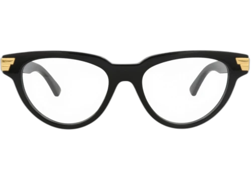 Bottega Veneta Cat Eye Frame Acetate Optical Frames BV1106O-30011030-001 Black Black Transparent