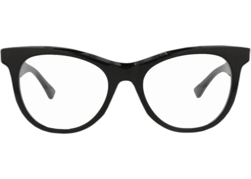 Bottega Veneta Round Frame Acetate Optical Frames BV1064O-30009035-001 Black Black Transparent