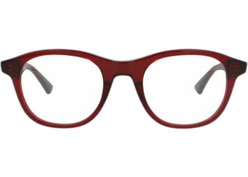 Bottega Veneta Round Frame Acetate Optical Frames BV1130O-30011520-003 Burgundy Burgundy Transparent