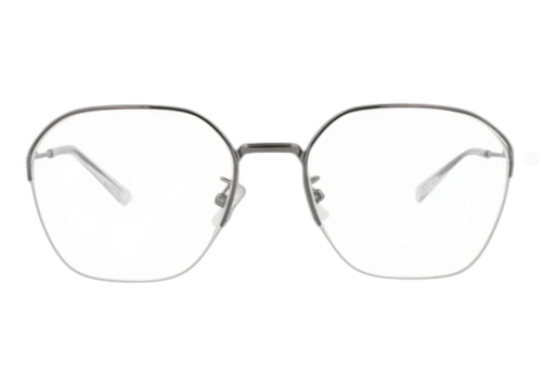 Bottega Veneta Round Frame Metal Optical Frames BV1111OA-30011047-001 Ruthenium Ruthenium Transparent