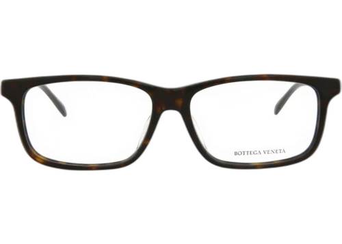 Bottega Veneta Square Frame Acetate Optical Frames BV0135OA-30001678-002 Avana Silver Transparent