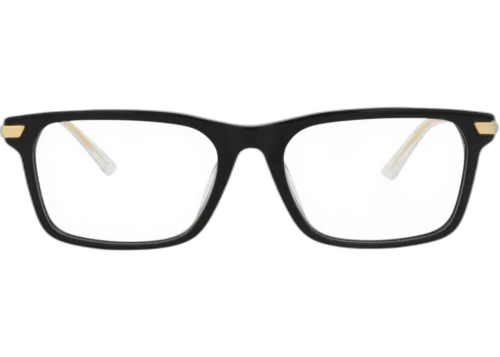 Bottega Veneta Square Frame Acetate Optical Frames BV1040OA-30008545-001 Black Gold Transparent