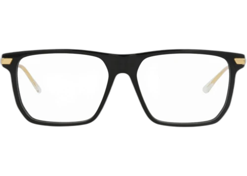 Bottega Veneta Square Frame Acetate Optical Frames BV1071O-30009023-001 Black Gold Transparent