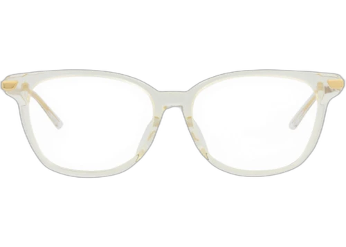 Bottega Veneta Square Frame Acetate Optical Frames BV1074OA-30009055-003 Beige Gold Transparent