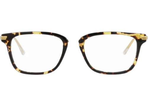 Bottega Veneta Square Frame Acetate Optical Frames BV1075OA-30009058-002 Havana Gold Transparent