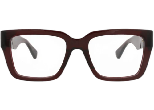 Bottega Veneta Square Frame Acetate Optical Frames BV1153O-30013169-008 Burgundy Burgundy Transparent