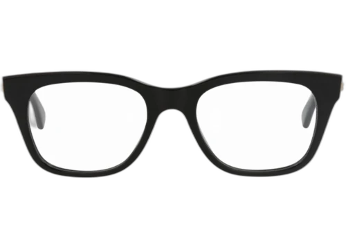 Bottega Veneta Square Frame Acetate Optical Frames BV1155O-30013150-001 Black Black Transparent