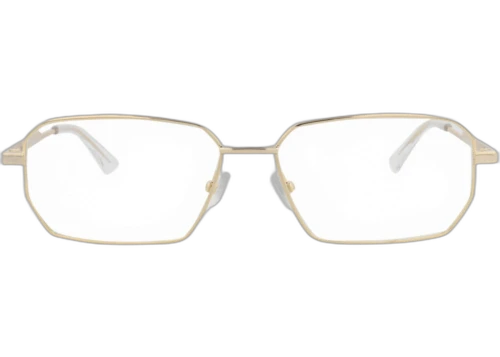 Bottega Veneta Square Frame Metal Optical Frames BV1073O-30009025-002 Gold Gold Transparent